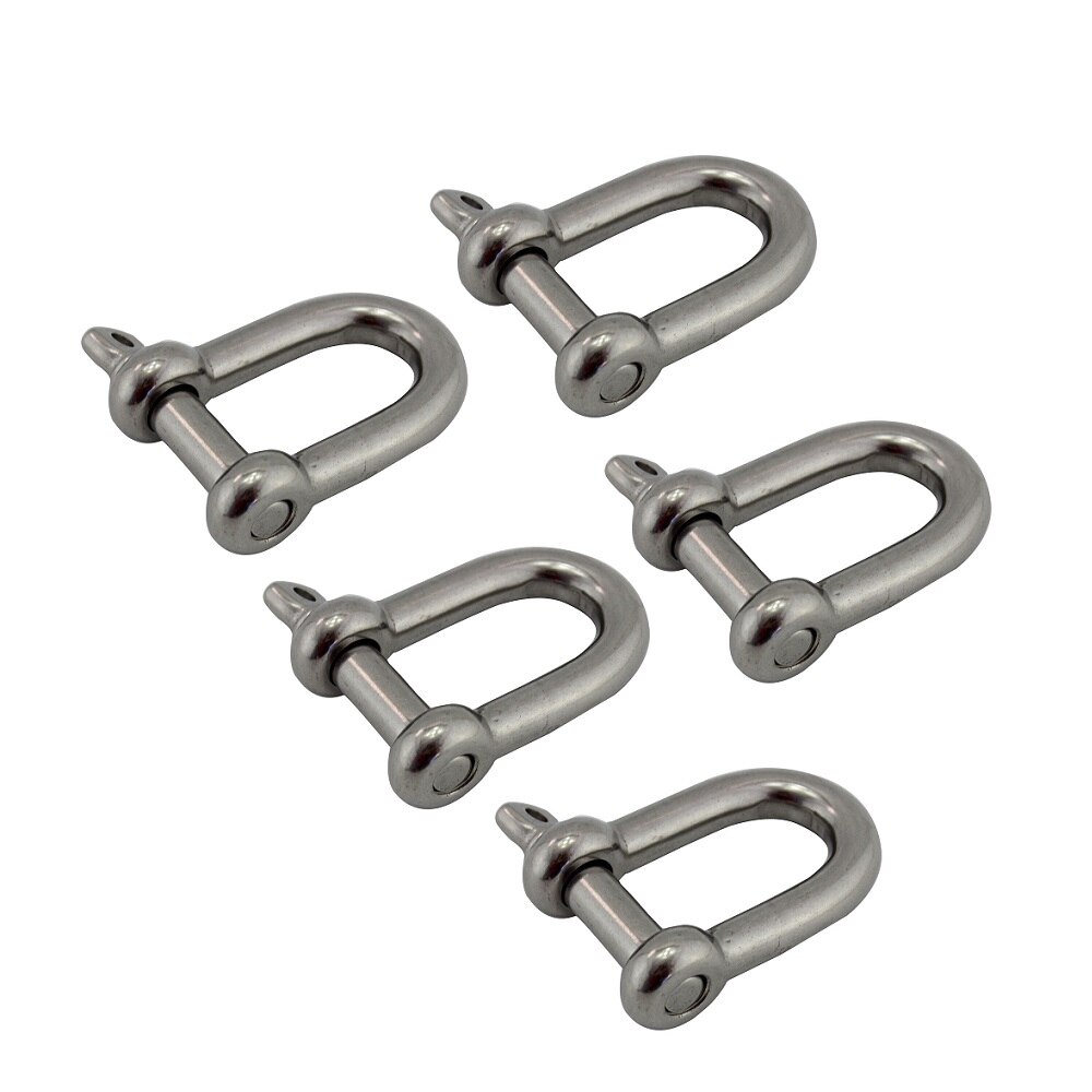 5 st 304 rostfritt stål d-schackel med skruvstift 4mm 5mm 6mm 8mm rostfritt stål skruvstift ankare d-schackel för armband