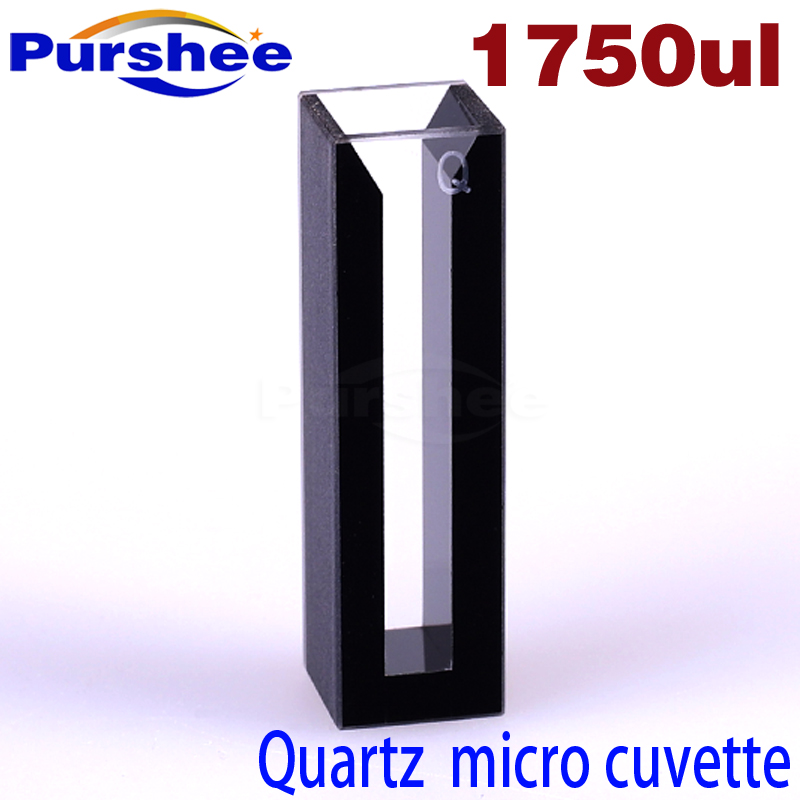 Micro cell quartz cuvette with black walls and lid(1750ul)