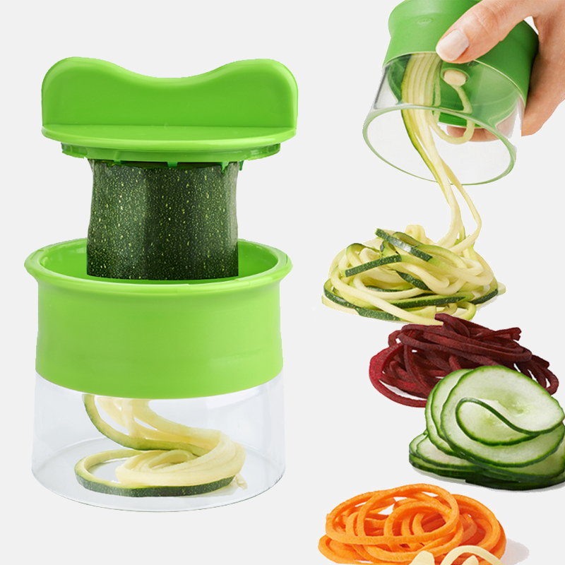 Handheld Wortel Aardappel Komkommer Spiraal Rasp Snijder Groente Fruit Slicer Salade Noodle Spaghetti Courgette Blade Spiralizer