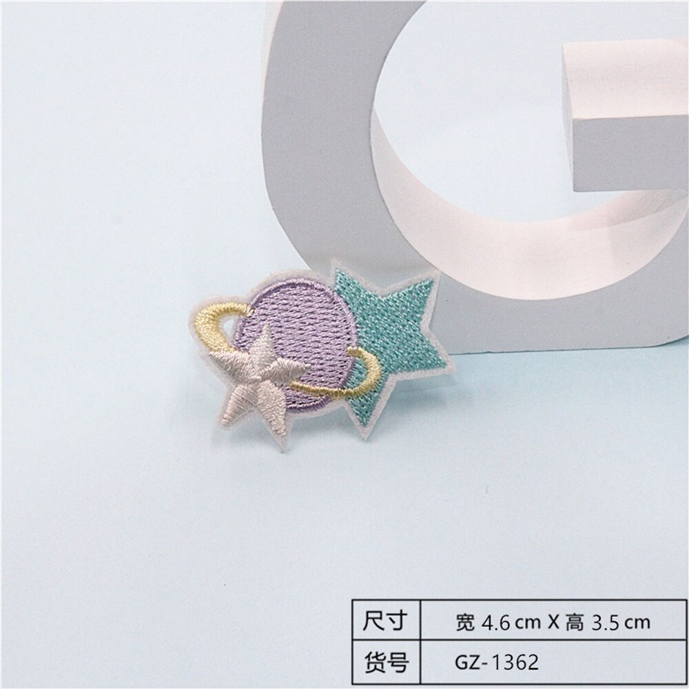 Fabric Embroidered Celestial Body Patch Clothes Stickers Bag Sew Iron On Applique DIY Apparel Sewing Clothing Accessories BU190: BU190N12