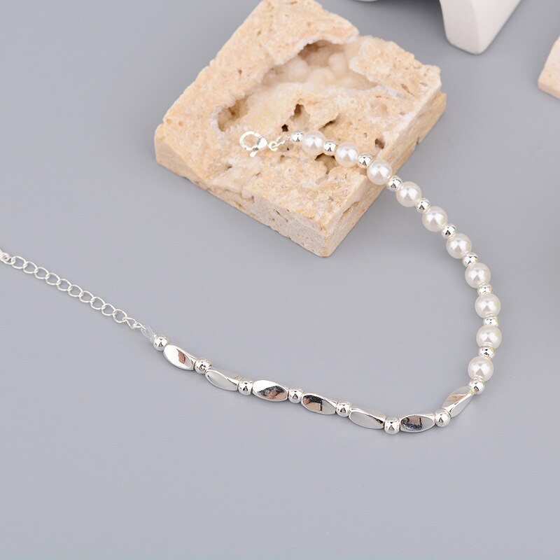 FOXANRY 925 Stempel Armbänder für Frauen modisch Elegante charmant Einfache Spleißen Perle Kette Partei Schmuck Geburtstag