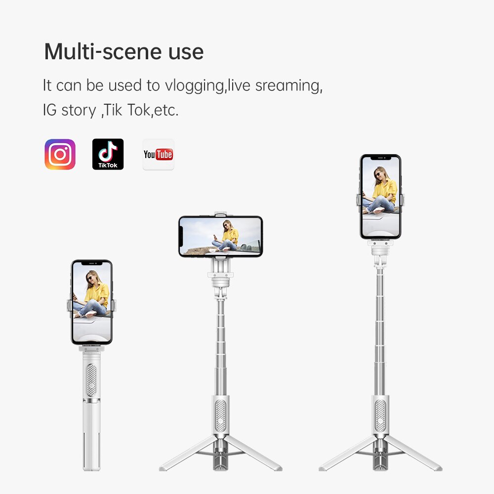 Funsnap Capture Q Selfie Stick Voor Ios Android Smartphone Gimbal Stabilizer Bluetooth Statief Pocket Uitbreiding Handvat Voor Traval