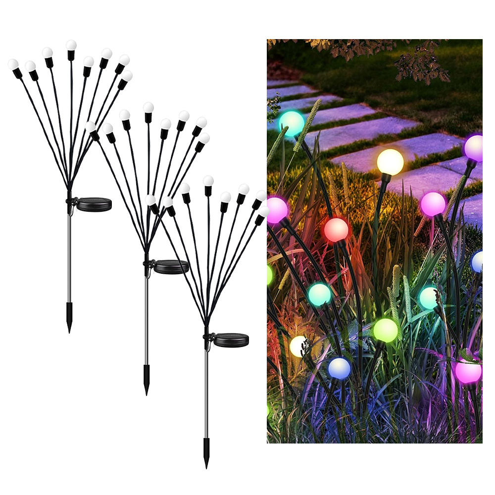 1pc stk . 6/8/10 led-pakke med solcelledrevne ildfluelys, opgraderede solcelledrevne havelys udendørs vandtætte solcelledrevne svajende landskabslys: Rød
