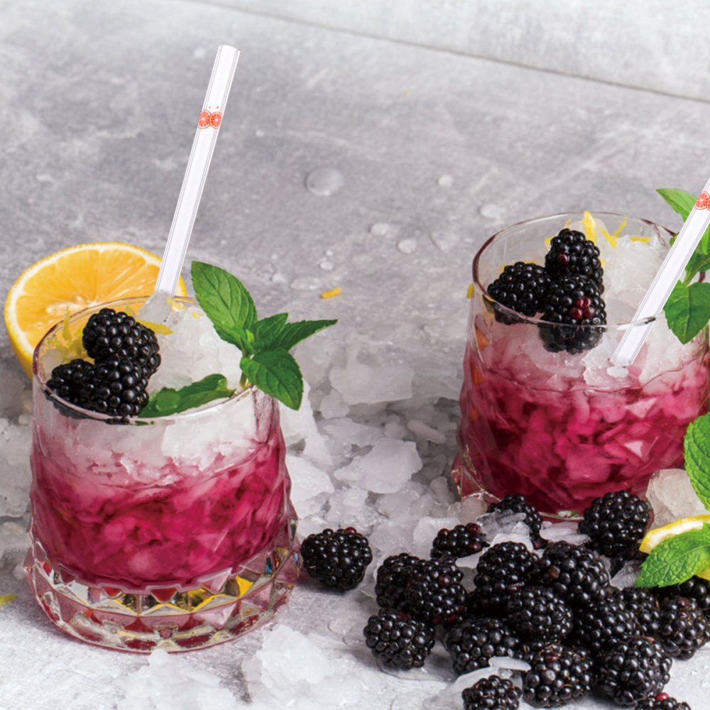 5PCS Straw Transparent Glass Straw Drinking Straw