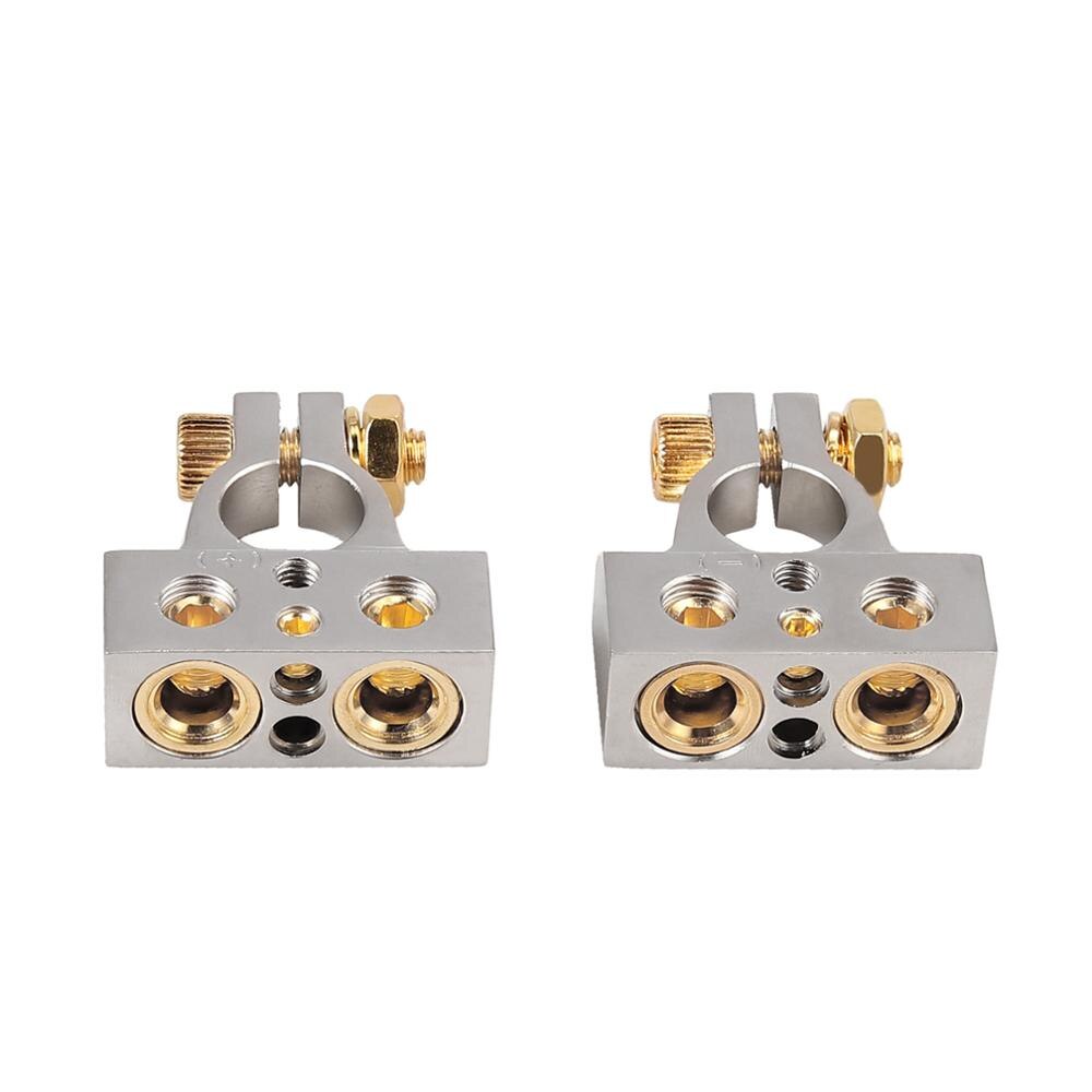 AUTOUTLET 2 stuks 0/4/8/10 AWG Batterij Terminal Zware Klem Positieve Negatieve Connectors Batterij terminal Klem