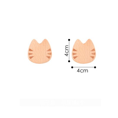 1Pcs Japanese style wooden chopstick holder Beech cat chopstick holder Cartoon kitchen hotel chopstick holder tableware: F