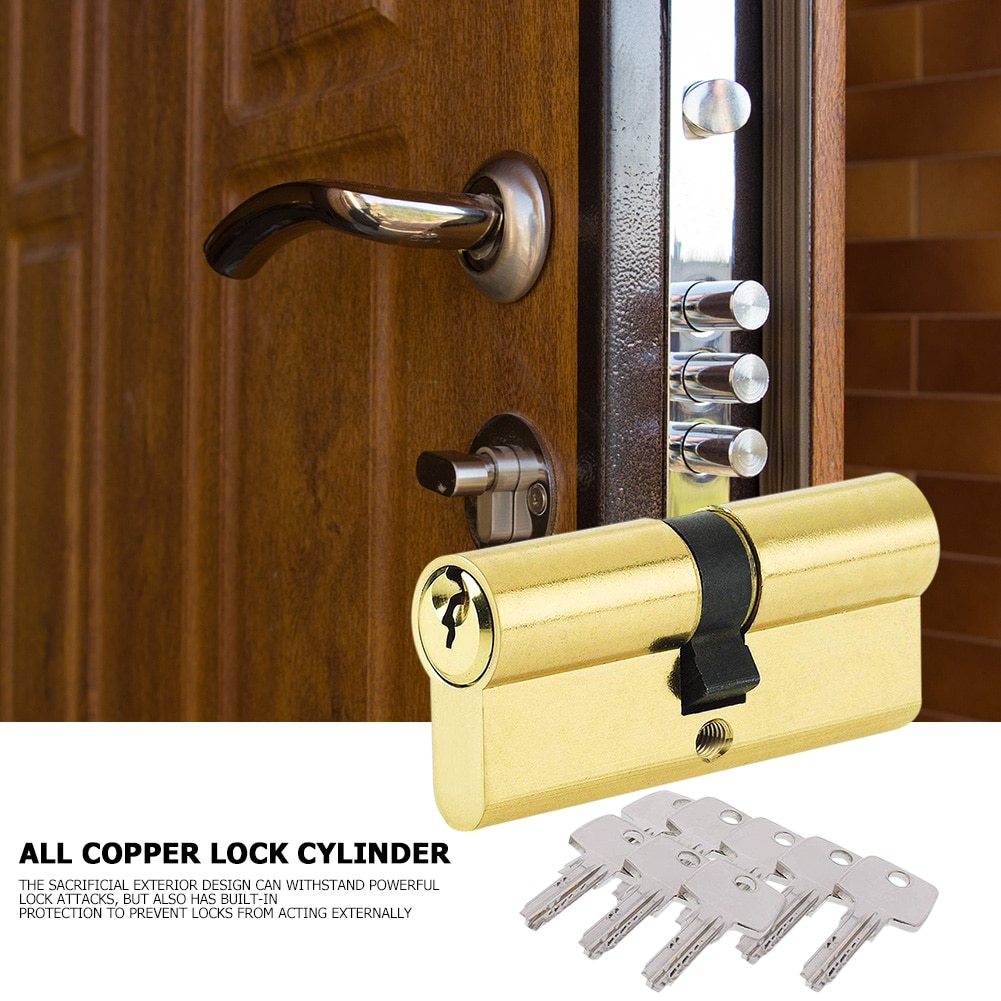 Serrure intérieure de porte de chambre à coucher serrure biaisée + 8 clés ménage sécurité à la maison Anti-vol cylindre coffre-fort accessoires de verrouillage