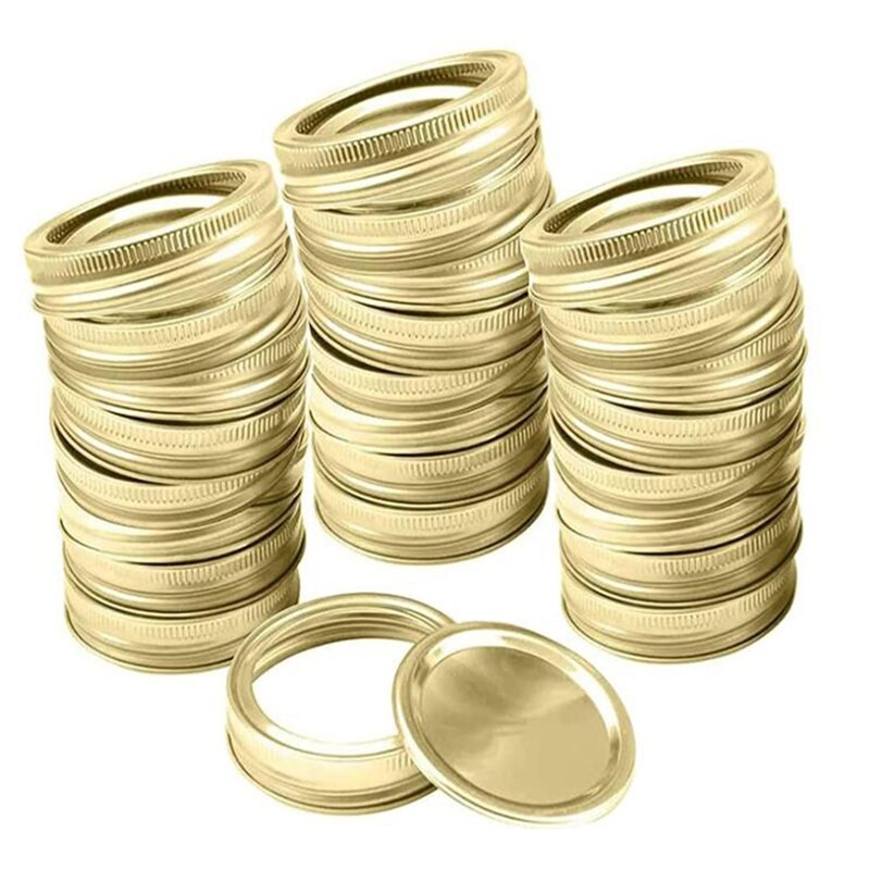 Couvercles de bocaux de maçon pratiques à large bouche, 20 couvercles à large bouche, couvercles à fente et bandes pour bocaux de maçon (20 couvercles + 20 bandes)