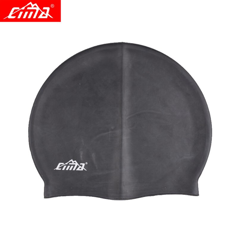 Adult Silicone Swimming Cap Men Women Rubber Waterproof petal Swim Pool Caps Diving Hat protect Teens: Black