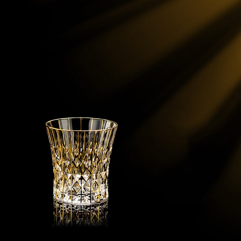 Gold Luxury Wine Glass Wine Champagne Goblet European Style Exquisite Household Bar Crystal Whiskey Glasses Hand Blown Cups