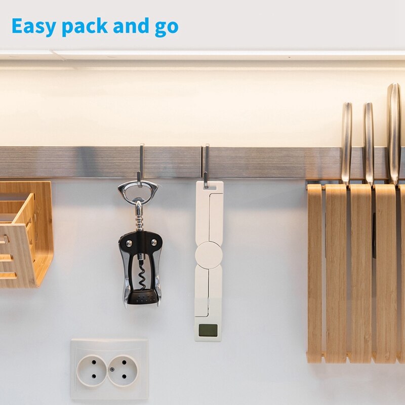 2 Pcs Mini Folding Digital Food Scale Home Food Weighing Coffee Scale Digital LED Display Accessories, Black &amp; White