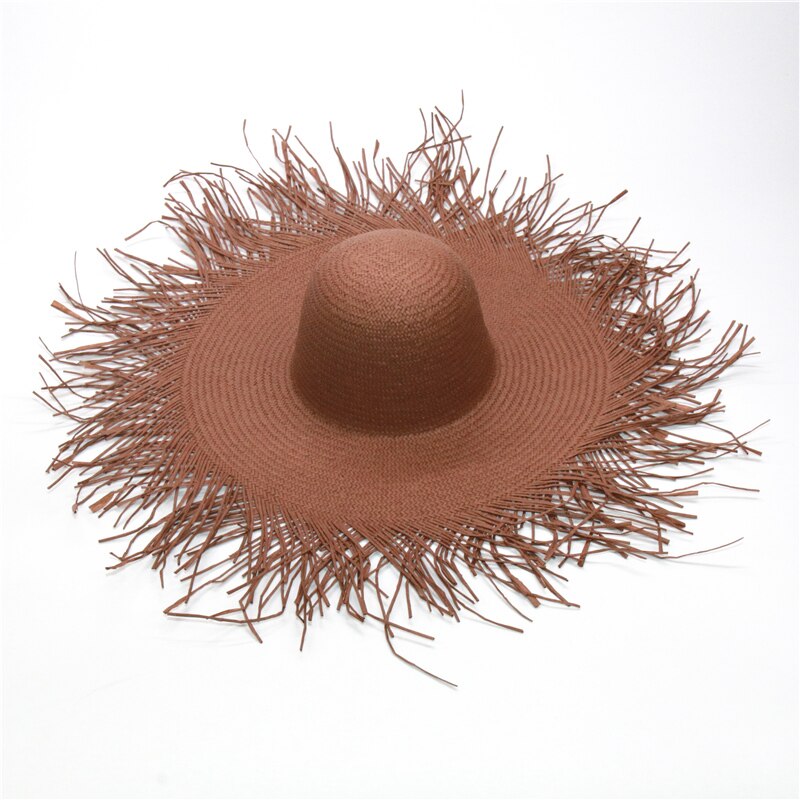 Sombreros de playa esponjosos de 9 colores para mujer, sombreros de Sol de ala ancha para verano, accesorios de playa para vacaciones, , NH967