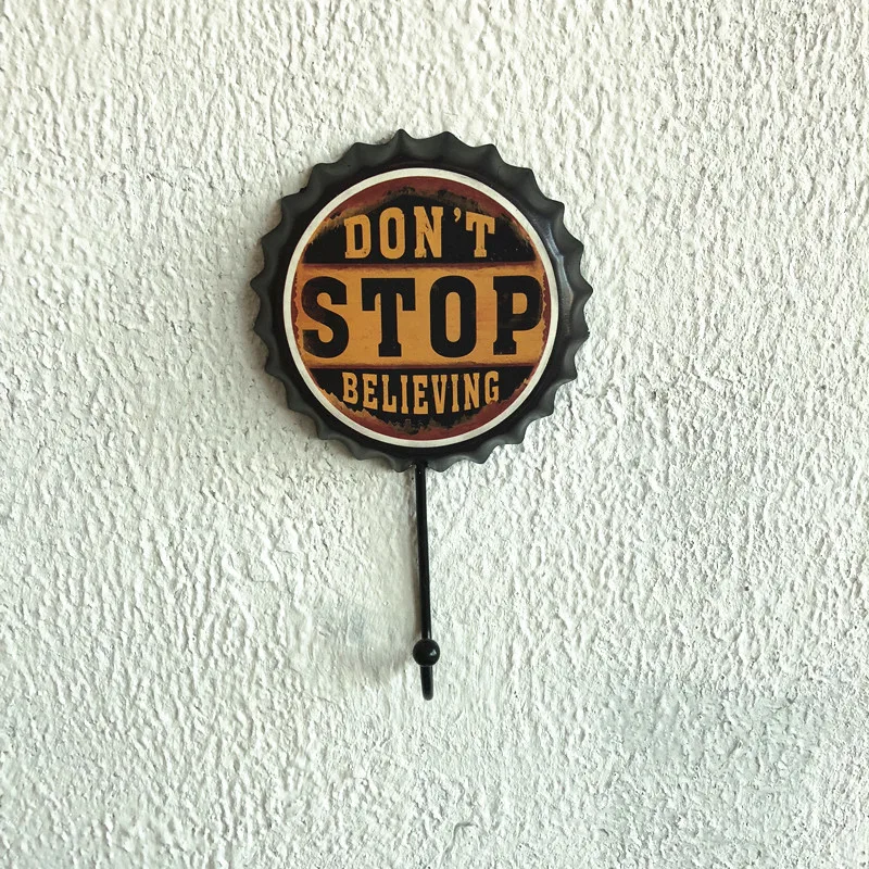 Ganchos de pared para cafetería, gancho decorativo para decoración de Bar, botella de cerveza Retro, colgador de hierro para colgar abrigos, accesorios bonitos para decoración del hogar y Bar: Azul oscuro