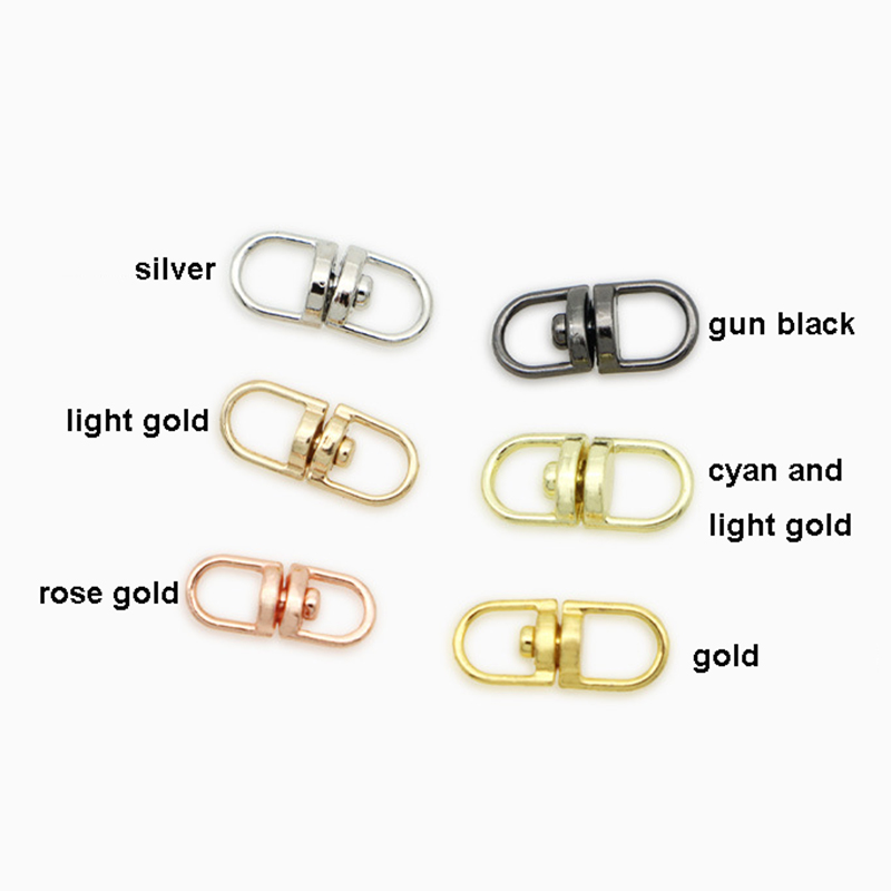 50 Uds. Conector giratorio de ojo giratorio de aleación de Zinc "forma de 8" para llavero de adorno DIY cartera llavero circular redondo 6 colores