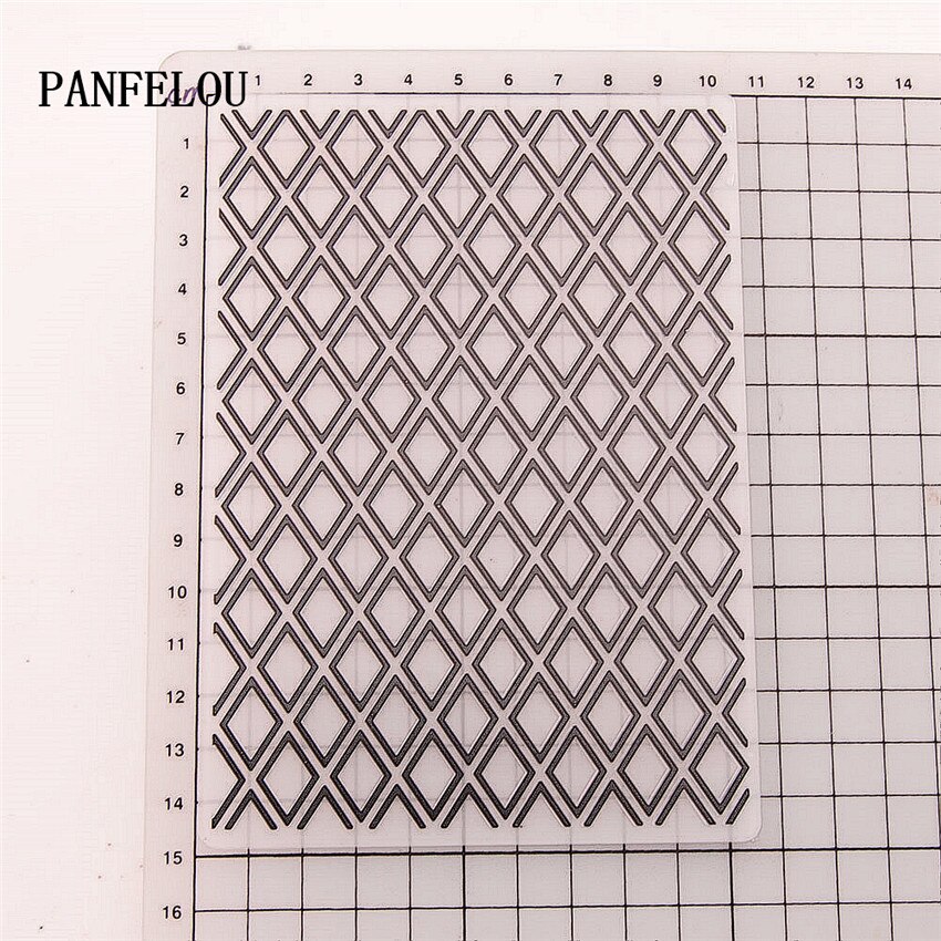 Panfelou 10.5*14.8 diamant mesh prægning mapper plast scrapbooking diy skabelon fondant kage fotoalbum kortfremstilling