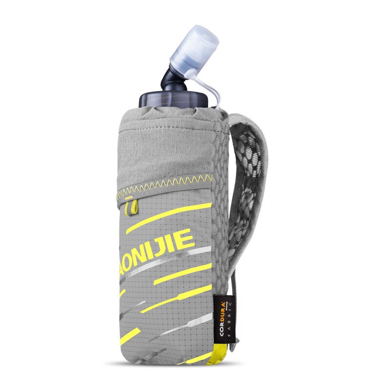Aonijie ultralichte hydratatiepack, handtas voor zachte drinkflessen, waterfleshouder, telefoonhouder, etui voor outdoor kamperen en wandelen: Gele zak met fles