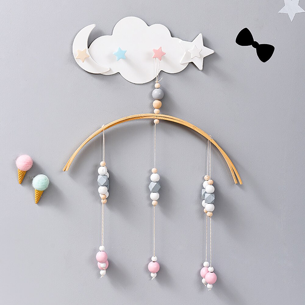 Cute Star Moon Cloud Shape Nail-free Wall Clothes Hooks Kids Room Decorative Key Hanging Hanger Kitchen Storage Hook