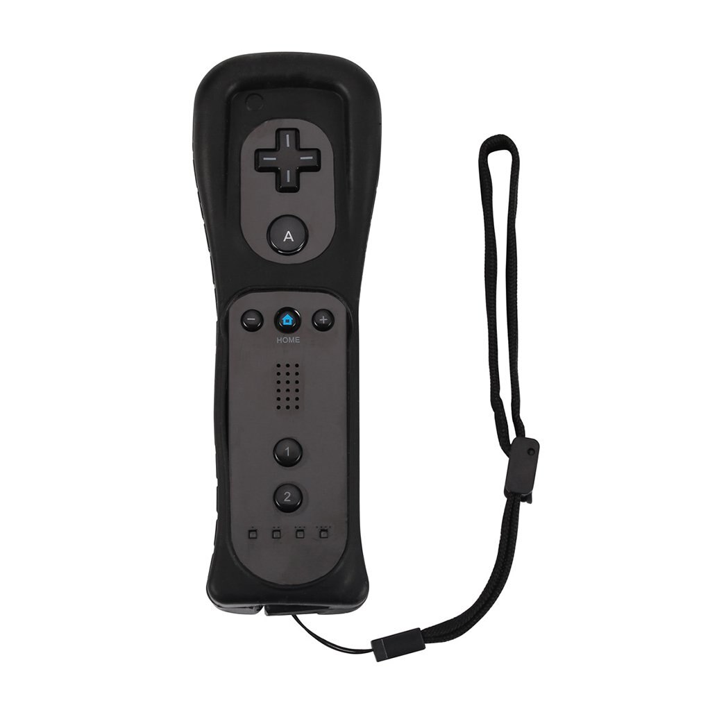 Draadloze Afstandsbediening Voor Wii Ingebouwde Motion Plus Gamepad Met Siliconen Case Motion Sensor Game Rechter Handvat Sensing functie: Black