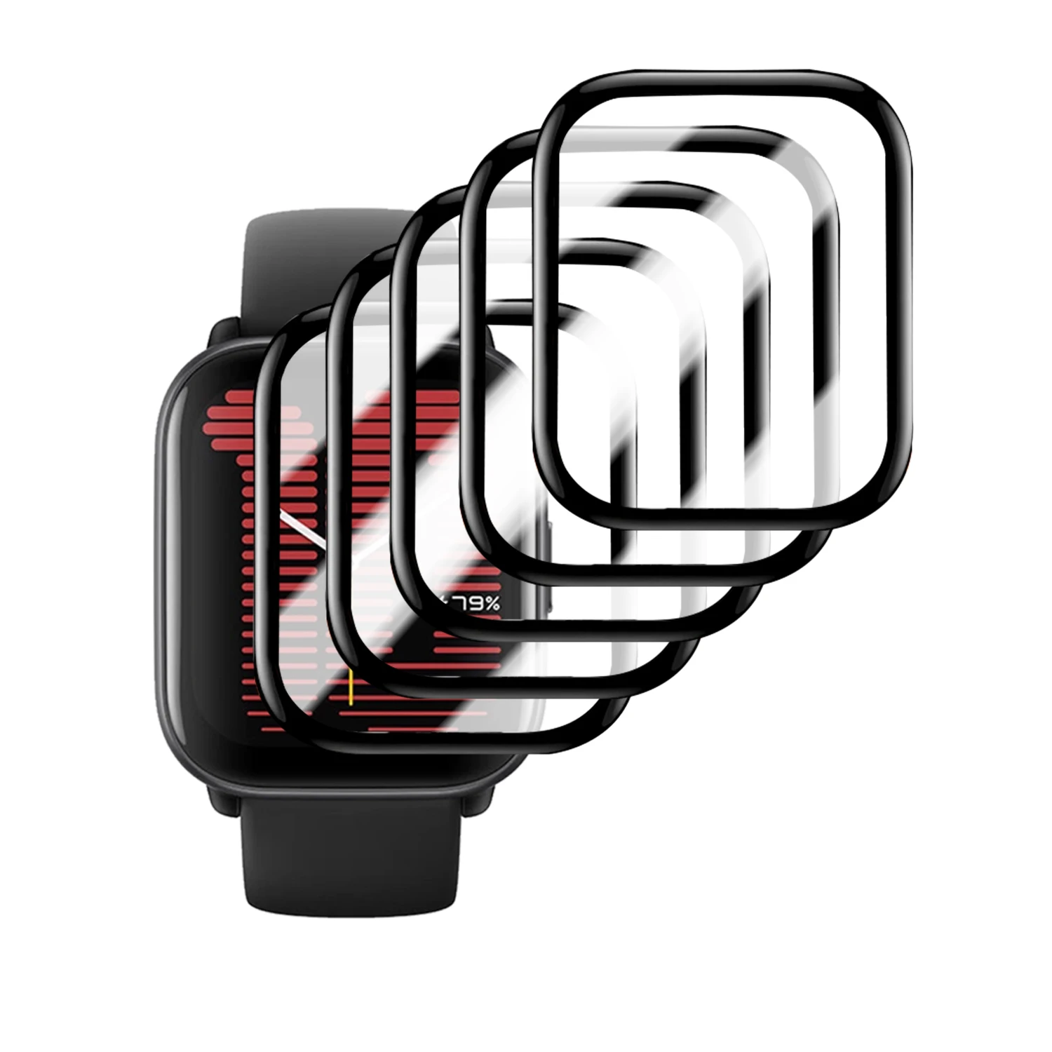 Flexibele schermbeschermer met volledige dekking voor Amazfit Active Anti-kras horlogeaccessoires voor Amazfit Active HD-beschermfolie: 橄榄绿