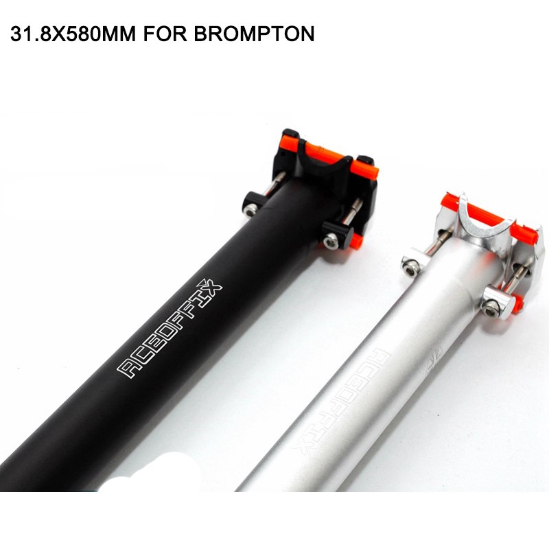 Tija de sillín para bicicleta Brompton, 410g, 31,8mm x 580mm, anemos YR YT, plegable, aleación de aluminio
