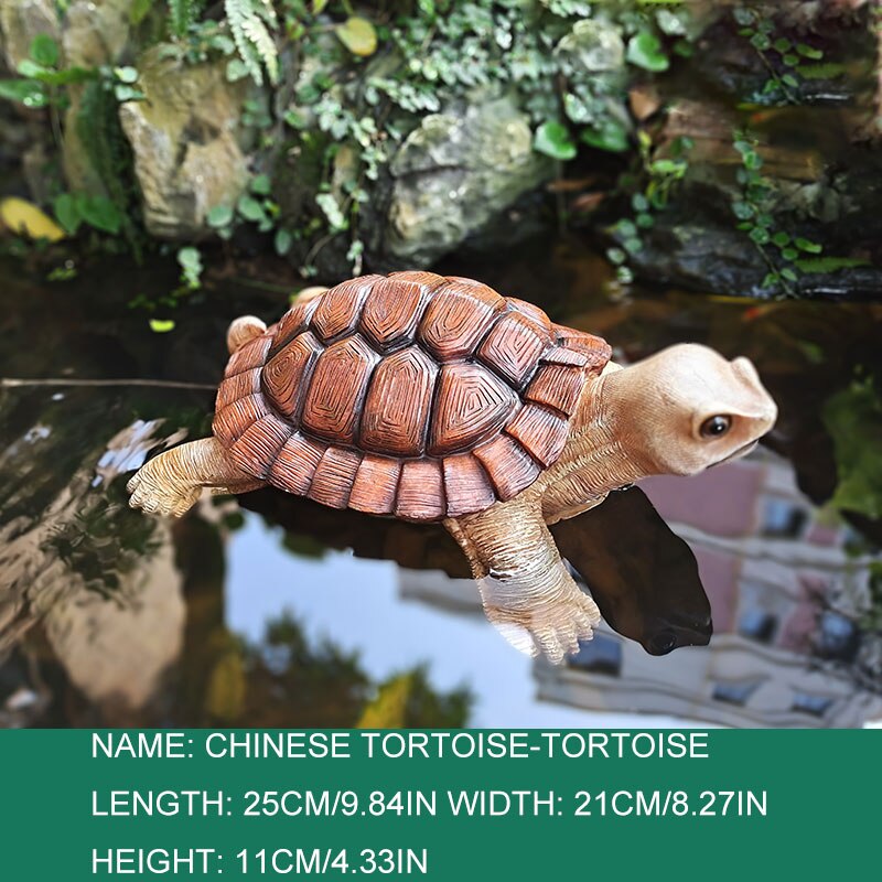Simulation Floating Turtle Sculpture Ornaments Outdoor Courtyard Pond Micro Landscape Statue Crafts Garden Pool Decor