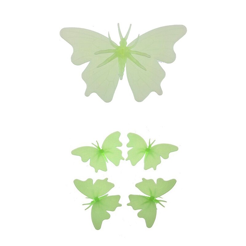 einstellen von 4 fluoreszierende phosphoreszierende schmetterling dekoration Art Zimmer Aufkleber nachtlicht