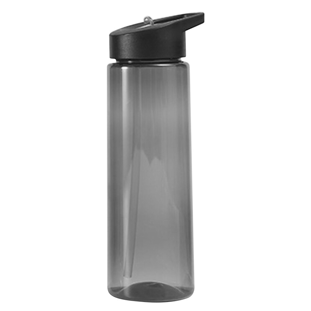 750ml Plastic Straw Water Bottle Cup Sports Travel Portable Leak-proof Water Bottle Kettle with Handle Gym Large Capacity Water: Black