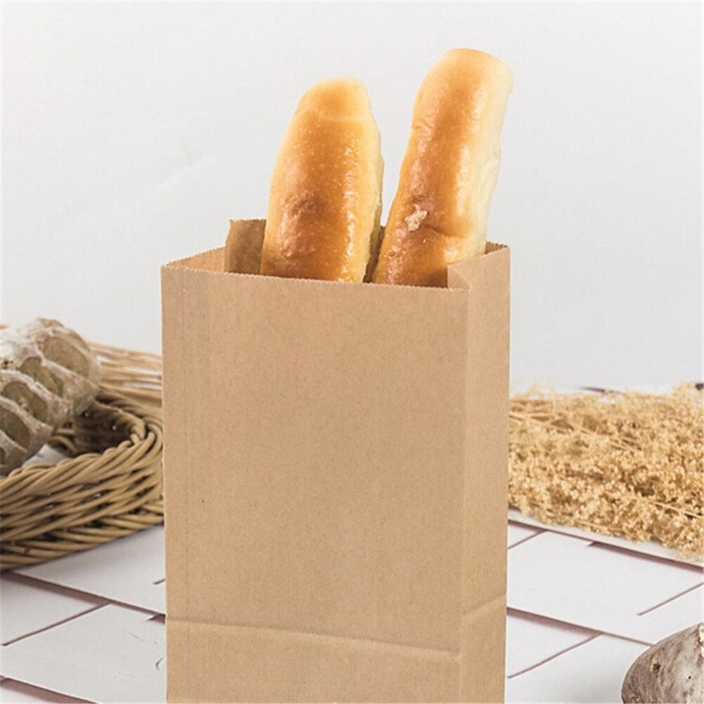 10pcs Brown Kraft Paper Bags Biscuits Packaging Wrapping Supplies for Party Wedding Favors Handmade Bread Cookies