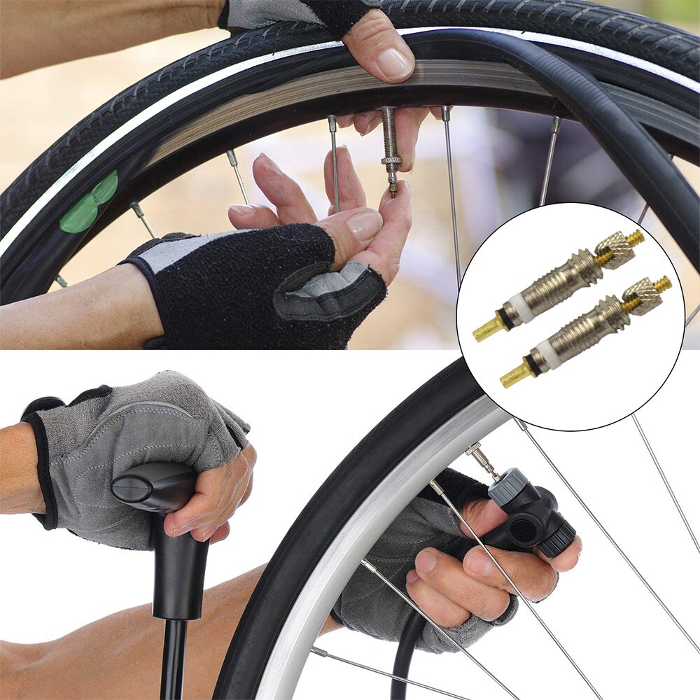 2/6/12 st presta ventil mässing kärnverktyg mtb vägcykelrör reparera däck service delar cykeldäck luftventil med valfritt verktyg