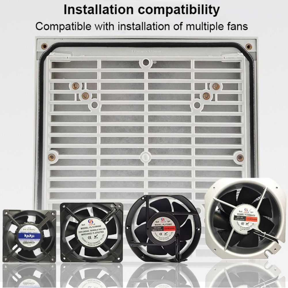 Sistema di ventilazione dell'aria Filtro di ventilazione per armadio ABS bianco senza persiane della ventola Filtro della ventola della griglia della ventola