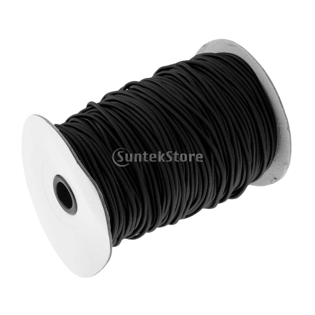 2mm Premium Marine Grade Elastic Bungee Rope Shock Cord Luggage Tie Down, Trailers, Boats, Roof Racks: Black 150m