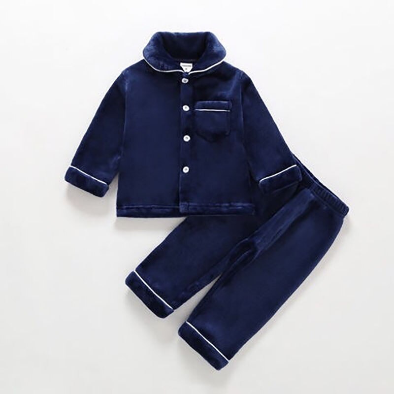 Bebe drenge piger pyjamas jakkesæt flannel børns varm cardigan velour pyjamas børns natkjole nattøj vintertøj sæt