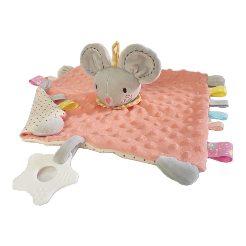 Blødt dyremønster appease håndklæde baby plys tæppe spædbarn dyne legetøj: C4