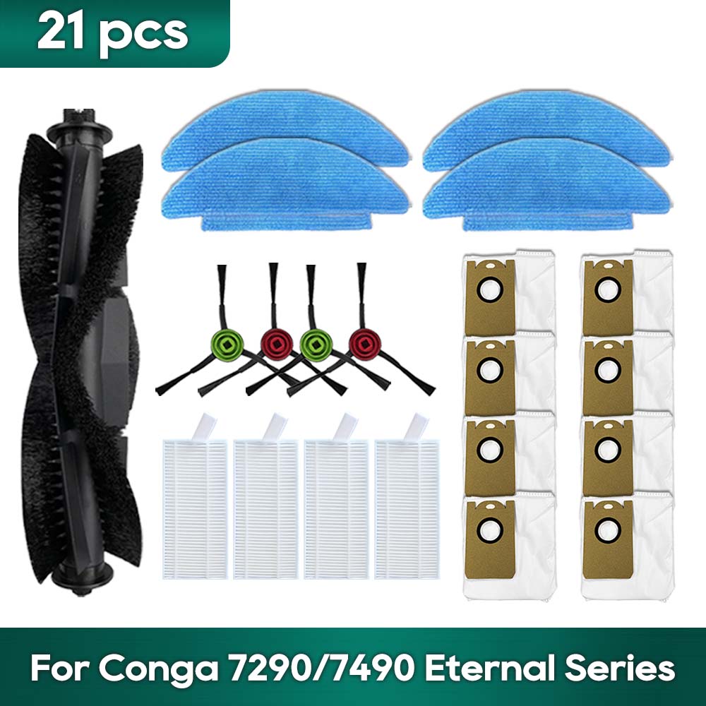 Compatible For Cecotec Conga 7490/7290 Eternal Home Genesis X-Treme Dust Bag Sack Robot Vacuums Spare Parts Accessories: army green