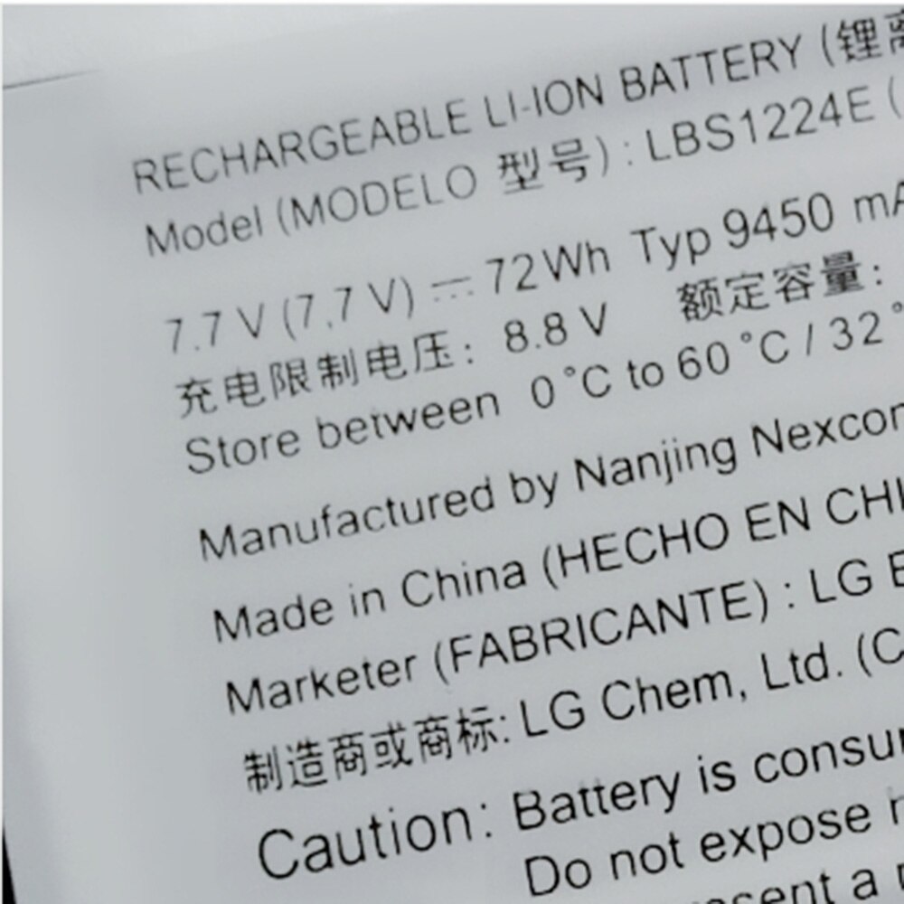 7.7V 72Wh 9450mAh LBS1224E Original LBR1223E Laptop Battery For LG Gram 13Z980 13Z970 14Z980 15Z980 15Z980-G AA52C