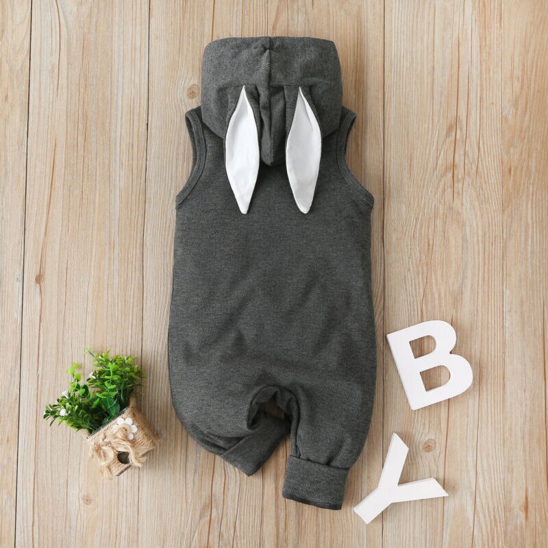 Mijn 1st Pasen Pasgeboren Jongen Meisjes Katoenen Mouwloze Hooded Romper Jumpsuits One-Stukken Outfits