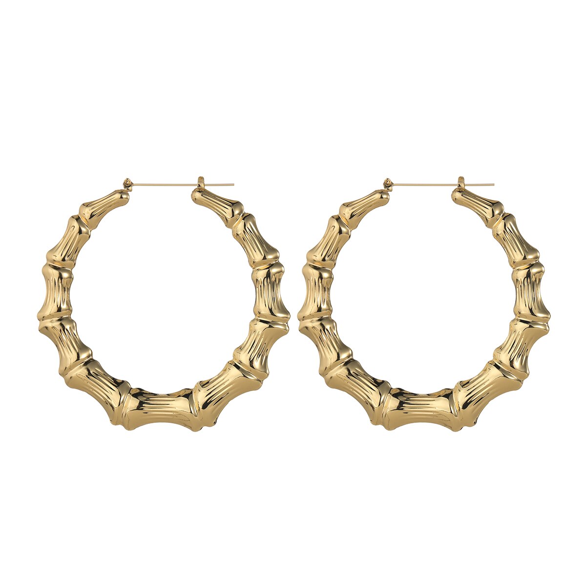 Uzone Punk Grote Holle Ronde Hoop Earring Gold Kleur Lichtmetalen Metalen Liefde Bamboe Oorbellen Hiphop Sieraden Voor Vrouwen Verjaardag