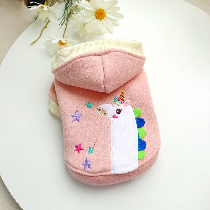 Winter Dog Clothes Crocodile Unicorn Pets Outfits Warm Clothes for Small Dogs Cat Costumes Coat Jacket Puppy Sweater Dogs: Pink / L