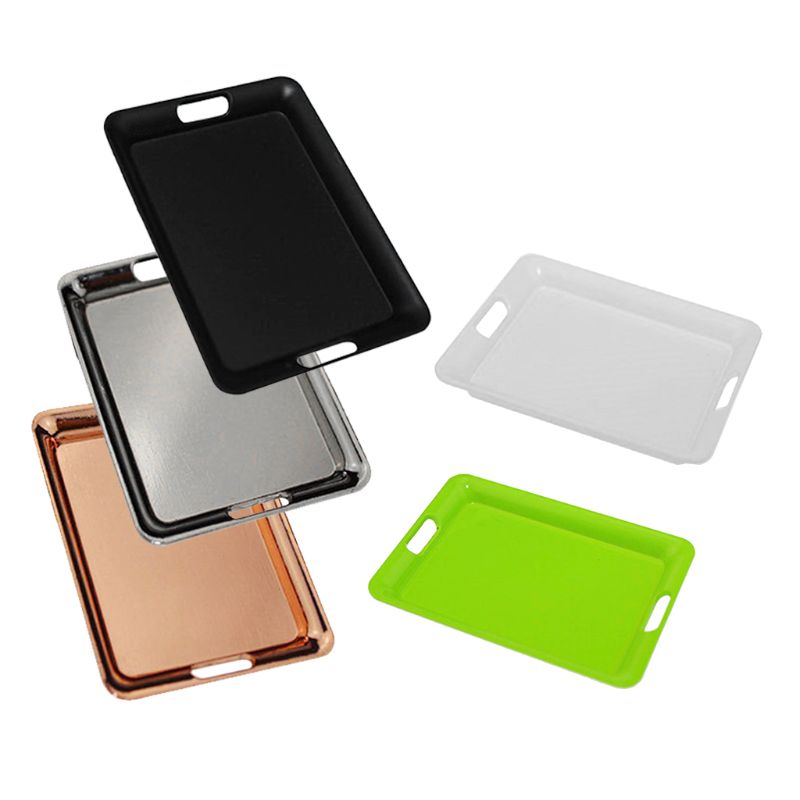 42x60mm Miniature 1/6 1/12 Mini Doll House Accessories Metal Plate Bread Tray Simulation Model Toys Decoration Y4UD