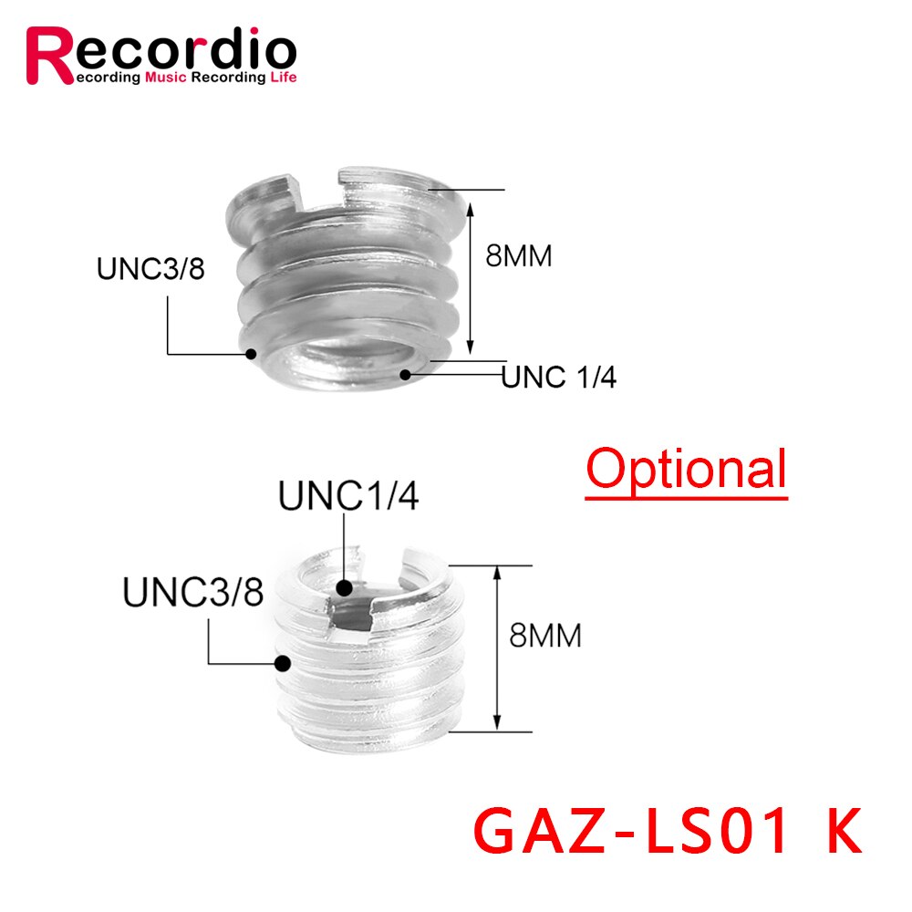 GAZ-LS01 B 3/8 Female Naar 5/8 "Buitendraad Convert Schroef Adapter Weer Microfoon Stand Houder Mic Opname Studio: GAZ-LS01 K