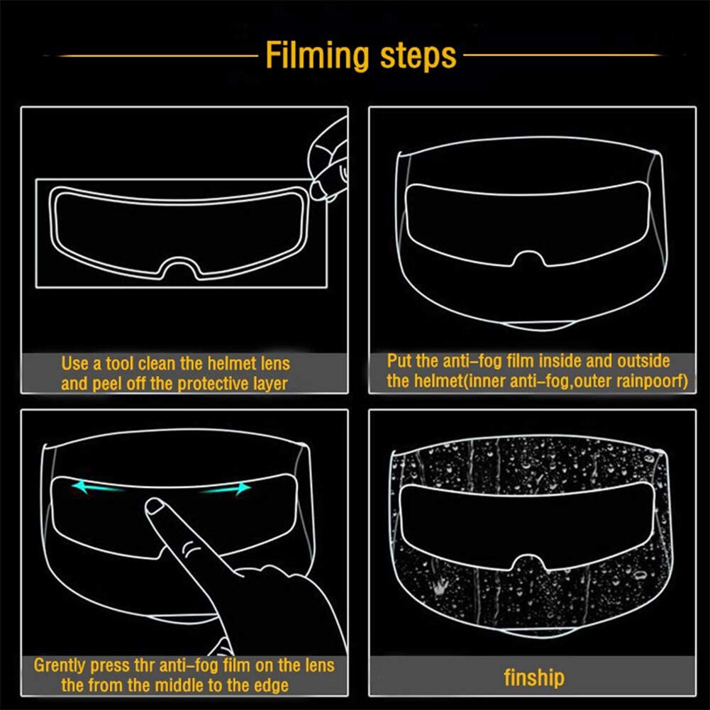 Anti Fog Patch Fog Resistant Film Motorcycle Helmet Lens Fog Resistant for Motorcycle Helmet Shield Visor Universal