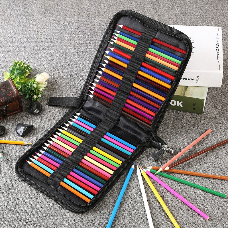 Large Black Pencil Case 36/48/72/120 Holes Folding Stationery Storage Art Markers Painting Pencil Box Bags School Office: A-72 HOLES