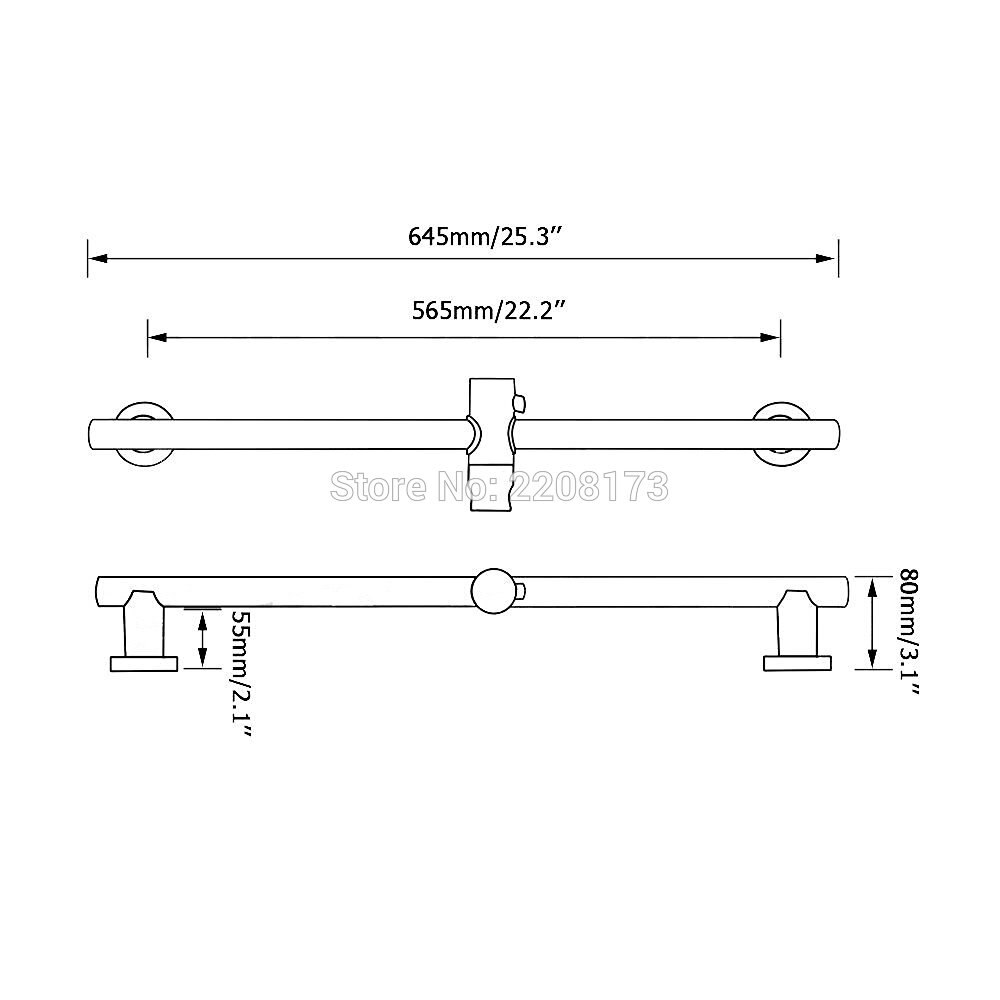 Modern Style Bathroom Adjustable Hand Shower Slide Bar Shower Head Bracket Holder Stainless Steel Polish Chrome