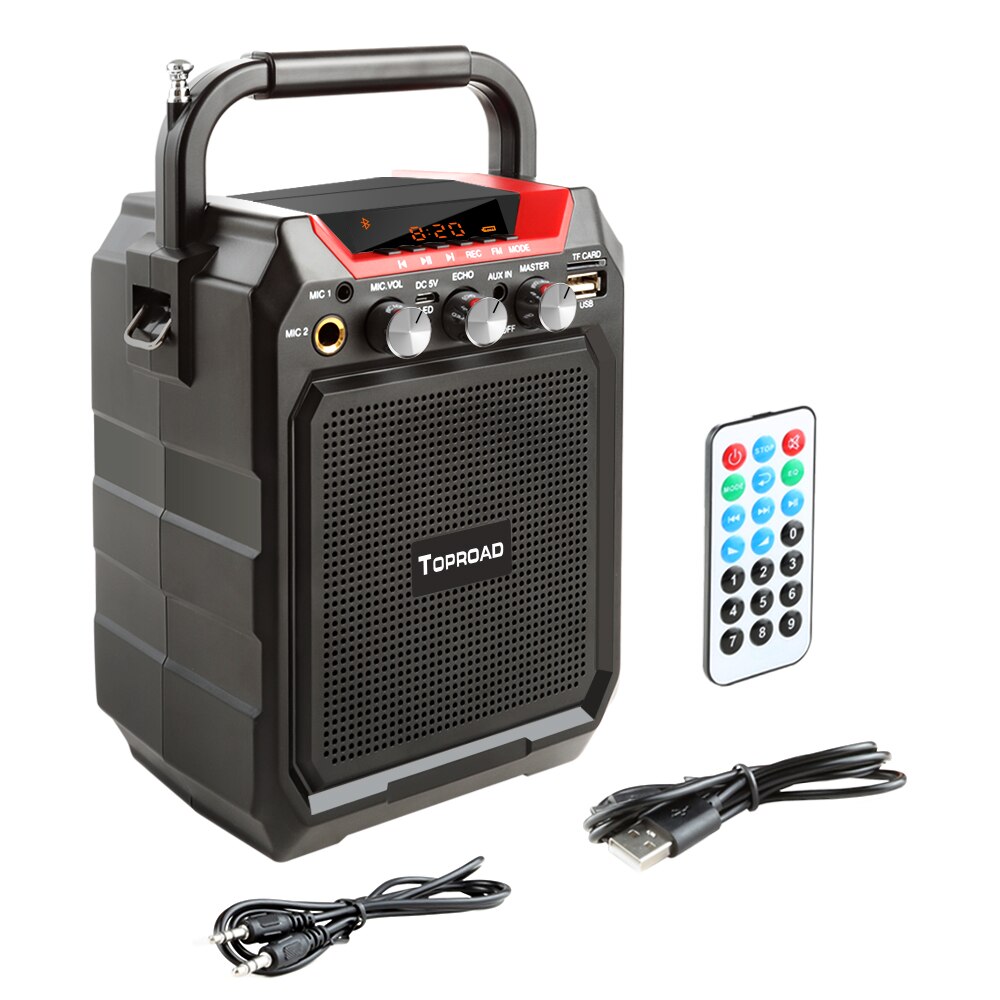 TOPROAD Portable Bluetooth Speaker Wireless 3D Stereo Subwoofer Speakers Loudspeaker Support AUX FM TF Microphone Remote Control