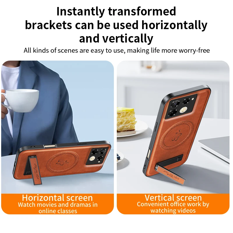 Leather Stand Case for Infinix Note 50 Pro Note50 40 50 40i Magnetic Cover Magsafe Wireless Charging Shockproof Camera Shell
