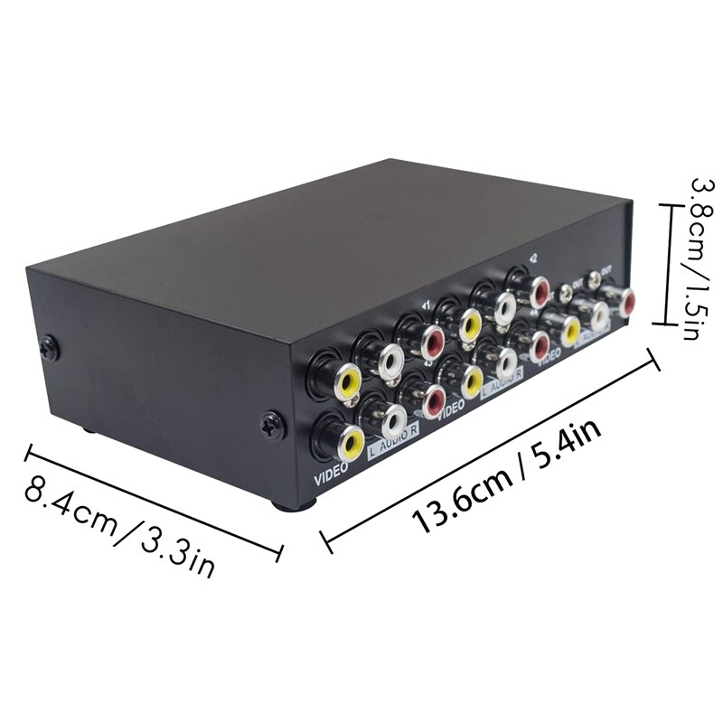 Switch AV a 4 porte Switcher RCA 4 in 1 Out Video composito L/R selettore Audio Box per console di gioco DVD STB