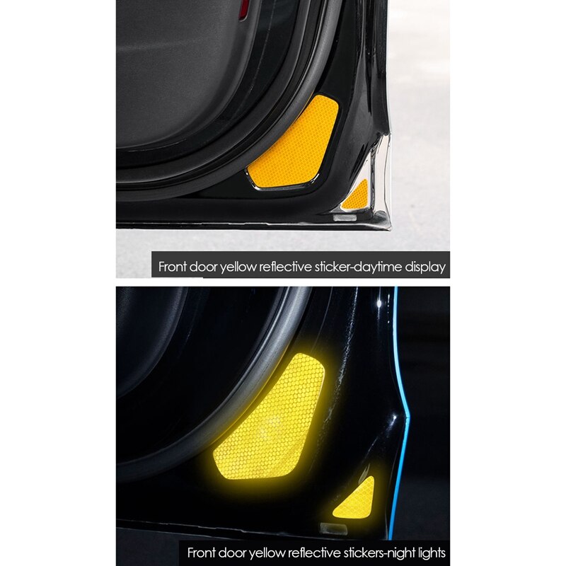 4 Stuks Auto Deur Reflecterende Waarschuwing Stickers Voor Tesla Model 3 Veiligheidswaarschuwing Mark Open Hoge Reflecterende Strips