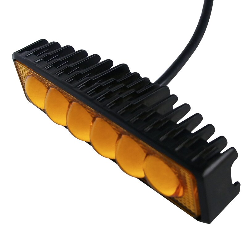 Lámpara de techo de ingeniería rectangular, luz amarilla reacondicionada con brillo, 18W, Lámpara de trabajo, 6LED, nueva