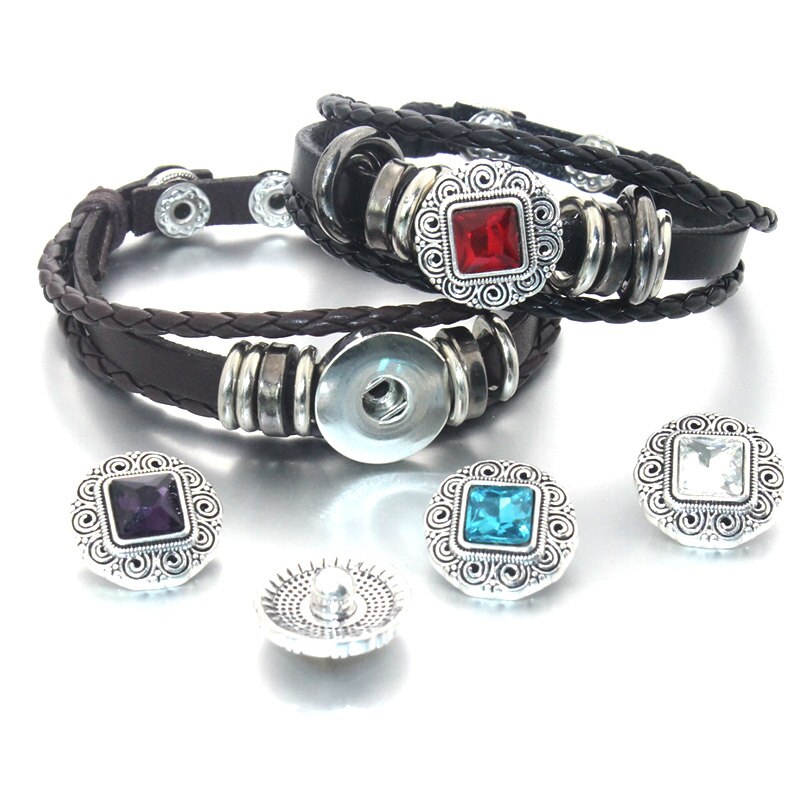 10 stk/parti boom life runde 18mm trykksmykker krystall birthston trykknapper passer med trykknapper armbånd halskjede damesmykker 011218