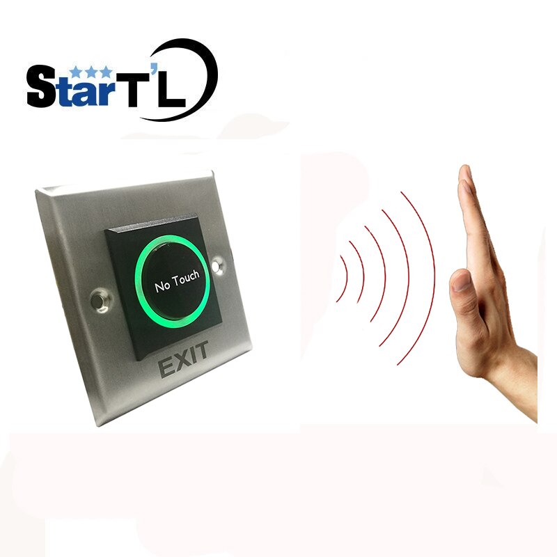 Square Stainless steel Metal door Release button IR Contactless No touch Infrared exit button